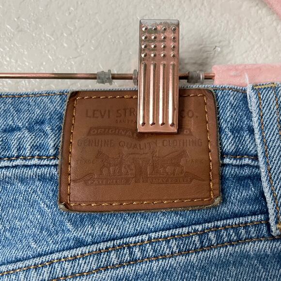 Levis Jeans Womens Size 33 Blue Ribcage Straight Ankle Premium Denim High Rise - Picture 8 of 13